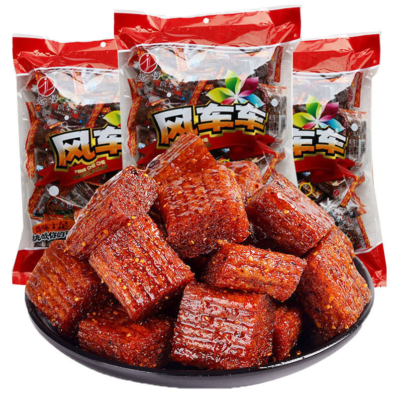 君仔 風(fēng)車車大刀肉辣條 湖南特產(chǎn)小時(shí)候兒時(shí)麻辣零食整箱 風(fēng)車車*3袋